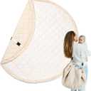 Blooom 2-in-1 Quilted Baby Play Mat & Storage Bag | Portable, Soft, and Convenient | Perfect for Travel & On-The-Go | Portable Play Mat for Baby & Toddler | Oekotex Cotton (Confetti, 47 Inches)