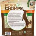 Pork Chomps Roasted Pork Skin Dog Chews, 6 Inch Rib Shapes, 10 Count, Pack of 1 - Long-Lasting Treats for Dogs - High Protein, Rawhide-Free, Low Fat, Healthy & Delicious Chews