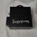 MyGift Classic Matte Black Metal Suggestion Box with Cursive Suggestions Lettering, Wall Mounted or Tabletop Comment Box with Lock, Keys, Paper Sheet and Pen Holder Slots