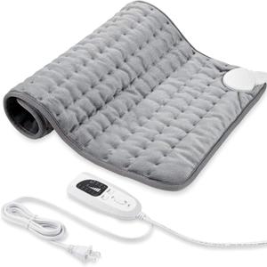 24"X20" Electric Heating pad with 6 Heat Settings, Auto Shut Off, Silver Gray Dry Electric Heating for Back Neck Knee Arms Legs Shoulder Heat Pads for Christmas Birthday Father's Day Mother's Day