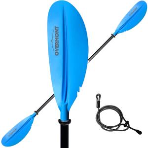 Overmont Kayak Paddle 90.5in/230cm Heavy Duty Aluminum Alloy Lightweight Boating Oar for Inflatable Kayaks with Paddle Leash