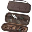 ProCase Stethoscope Case for 3M Littmann Classic III & Cardiology IV, Hard Protective Carrying Bag Fits MDF, ADC, Omron Stethoscopes, Medical Storage Organizer for Nurses & Nursing Students -Chocolate