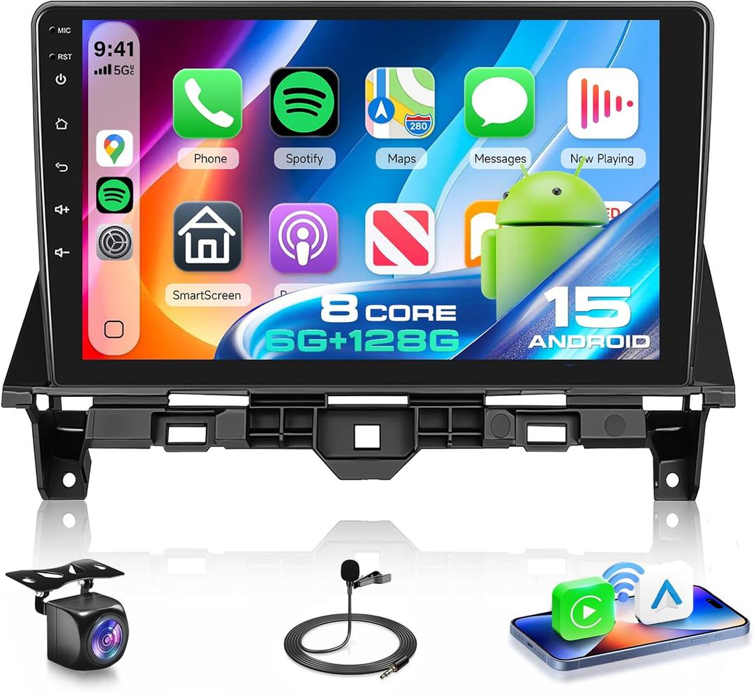 6G+128G Android 15 Car Radio for Honda Accord 8th 2008-2013 with Wireless Carplay/Android Auto, 10.1 Inch Touch Screen Stereo, Bluetooth, GPS Navigation, WiFi, SWC, DSP+ Backup Camera