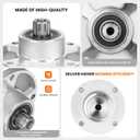ILONPA 3 Pack 601804 Spindle Assembly Fits for Hustler Raptor SD Raptor Flip-Up BigDog C Series with 36" 42" 46" 48" 54" 60" inch Mower Deck, Replaces Spindle 607418