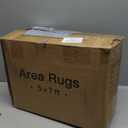 Art&Tuft Area Rug 5x7, Super Soft Ultra-Thin Moroccan Washable Rugs 5x7, Anti-Slip Backing Rugs for Living Room, Foldable Geometric Machine Washable Area Rug(5'x7', Ivory)