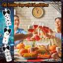 12 Sets Halloween Cup Gifts 14.2 oz Ghost Pumpkin Plastic Cup Tumblers with Lid Straw and Bow Reusable Coffee Mug for Halloween Kitchen Party Supplies(Simple Style)