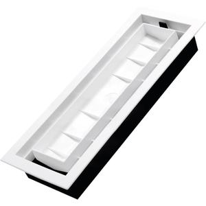 Drop-in Matching Floor Register - 4x12 Inch Floor Vent Cover, Fits 4"x12" Floor Vent Opening, Matching Flooring Insert Tray, Airflow Control Lever, Textured White (IGFPD412-WH)