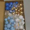 48 Pcs Balls Cake Topper Decorations Balloon Cupcake Toppers Foam Cake Topper Balls Cake Balls Decorations for Birthday Party Wedding Cake Decorating (Royal Blue, Light Blue, White, Gold)