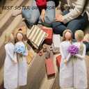 Best Friend Birthday Gifts for Women Friendship, Sister Birthday Gifts, Bestie Friendship, Hand-Painted Resin Figurine (Blue)