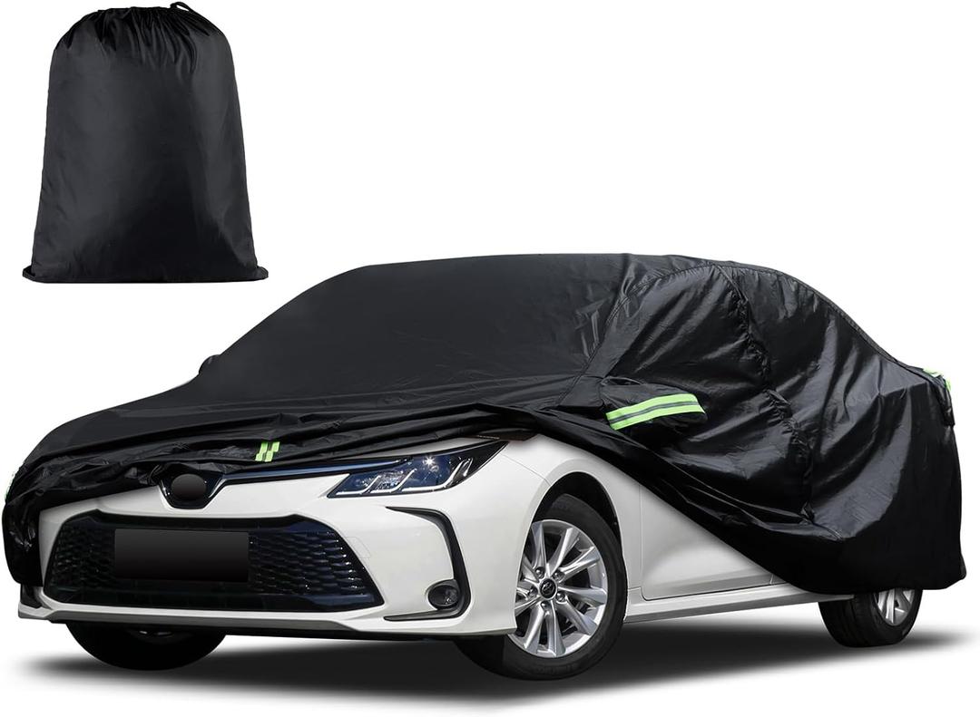 Car Cover Custom Fit for Toyota Corolla 2000-2025, Honda Civic 1991-2025, Waterproof All Weather Full Exterior Cover Rain Sun Protector Car Cover with Door Zipper