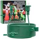 25FT Outdoor Extension Extension Cord for Halloween Christmas Inflatables with Multiple Outlets Green Electrical Cord with Multiple Plugs Outdoor Christmas Blow Up Decorations Light Extension Cords