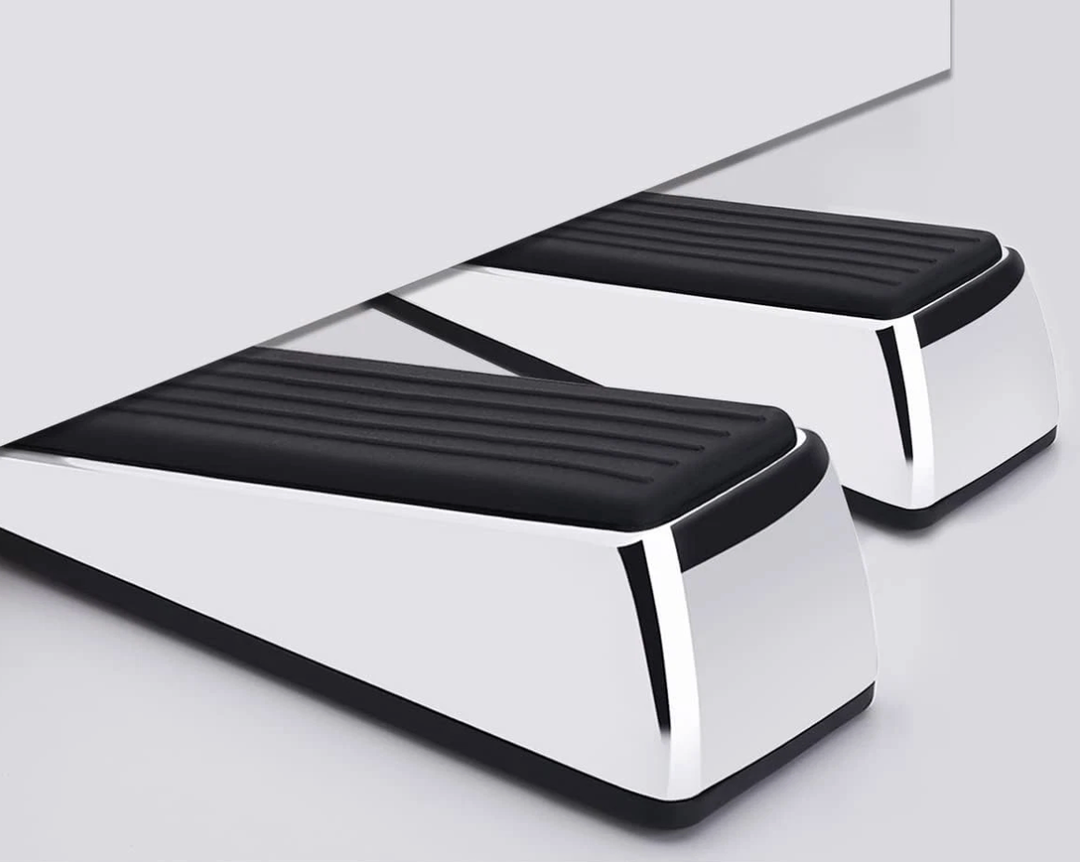 2 pack Metal Door Stop, Premium Rubber Heavy Door Stopper, Wedge Stopper, Suitable for Door Clearance of 0.4IN-1.18IN (11mm-30mm)