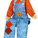 Shappy 60 Inch Large Fall Scarecrow Sitter Halloween Decoration Country Charm Harvest Outdoor Indoor Sitting Scarecrow for Garden Home Yard, Boy Style