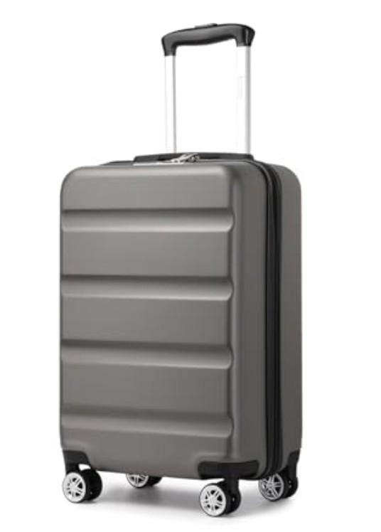 Kono Carry On Luggage 22x14x9 Airline Approved Lightweight Small Travel Suitcase with Spinner Wheels Hard Shell TSA Carry-On Grey