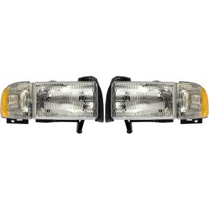 Dorman 1590121 Front Driver and Passenger Side Headlight Assembly Kit Compatible with Select Dodge Models