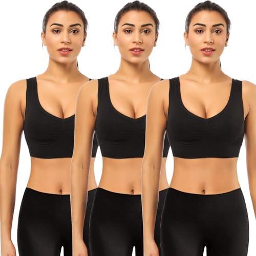 BESTENA Sports Bras for Women, Seamless Comfortable Yoga Bra with Removable Pads L