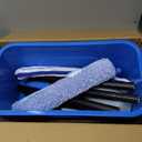 Window Cleaning Kit with Storage Bucket, Window Squeegee with 4.13ft Extension Pole, Scrubber, Spray Bottle,Duster Cloth, Squeegee with Rotating Head, Professional Window Cleaning Tools