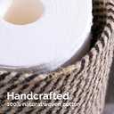 Toilet Paper Holder, Boho Decor Toilet Paper Storage Stand for Bathroom,Cotton Handmade Woven Paper Basket for Mega Roll,3 Rolls of Toilet Tissue Storage (Black)