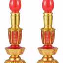 Omeet Led Retro Chinese Candle lamp Vintage Style Retro Nostalgic Ancient Chinese Style Buddhist Supplies - 1 Pair