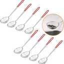 8 Pieces Stainless Steel Spider Strainer Spoon Small Wire Skimmer Colander with Handle for Hot Pot, Tortellini and Meatball