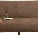 MIFXIN Armless Sofa Cover Futon Slipcover Stretch Elastic Folding Sofa Bed Non-Armrest Couch Furniture Protector Spandex Printed Washable Sofa Cover Without Armrests (Linen Coffee)