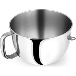 6QT Stainless Steel Mixer Bowl Compatible with Kitchenaid Stand Mixer, Kitchen Aid Mixing Replacement Bowl with Ergonomic Handle for 6QT Lift Mixer