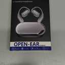 Open Ear Clip Wireless Earbuds Bone Conduction Headphones, Bluetooth 5.4, Open Ear Design, Built-in Mic, IPX7 Waterproof, LED Display Charging Case,Ear Hooks Ear Buds,Design for Running Fitness (Black)