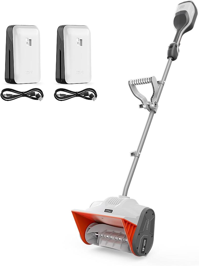 Litheli Electric Snow Shovel Cordless 2x20V, Brushless Lightweight Battery Powered Snow Blower with 4.0Ah Battery, Easy Snow Removal Tool for Driveways, Sidewalks, Patios and Decks