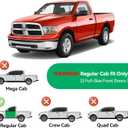 in-Channel Rain Guards for 2009-2018 Dodge Ram 1500 Standard Cab, 2010-2025 Ram 2500 & 3500 Regular Cab, 2019-2024 Ram 1500 Classic, Window Visor Shields Vent Deflector Shade Wind Dark Smoke, 2PCS