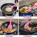 Silicone Spatulas, High Heat Resistant BPA Free Cooking Tongs, Silicone Kitchen Utensils, Spatula Tong, Egg Flipper Spatula for Non Stick Frying Pan, Ideal Cookware for Fish, Eggs, Pancakes