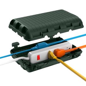 Outdoor Waterproof Electrical Box, Large Extension Cord Cover (9.05x6.61x2.67 Inch) Plug Protector Cable Connection Safety Box IP54 Water-Resistant for Power Strip, Holiday Light and Decorations, Green