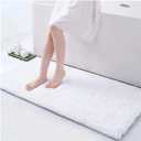 Chenille Bath Rug Bathroom Rug Mat Non Slip Quick Dry Bath Mats Thick Bath Rugs Microfiber Chenille Shower Carpet(White,30" x 50")