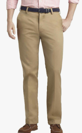 IZOD Men's Heritage Chino Straight Fit Flat Front Pant 32x32  Khaki