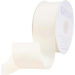 Ivory Ribbon, Grosgrain Ribbon 2 Inch x Continuous 50 Yards, Ivory Grosgrain Ribbon for Crafts, Gift Wrapping, Hair Accessories, Wedding Decor, Sewing and Bow Making