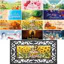 12PCS Interchangeable Doormat Inserts Seasonal Welcome Mats 22" x 10" Outdoor Indoor Door Mat Set for Spring Summer Fall Winter, Holiday Decor for Front Door, Christmas Halloween Thanksgiving
