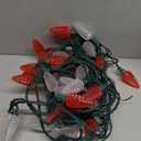 Brizled Red & White Christmas Lights, 33ft 50 LED Faceted C9 String Outdoor, Connectable Christmas Tree, UL Certified Indoor Xmas Waterproof for House Roof Party Decor