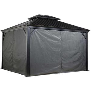 Sojag 135-9163810 10' x 12' Curtains for Monaco/Messina/Mykonos Outdoor Gazebo Models, Grey
