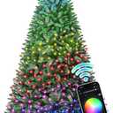 HOLLO STAR 7.5 ft Prelit Christmas Tree with 396 LED Lights, App Control, Artificial Christmas Tree with Multi-Color RGBW Lights, 1542 Branch Tips, Metal Base, Easy to Assemble, for Home, Party