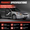 Front Right Passanger Side Power Window Regulator with Motor Compatible with Honda Accord 2008 2009 2010 2011 2012 (Sedan 4-Door Only), Replace# 751-073, 72210TA0A01