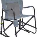 GCI Outdoor Freestyle Rocker Camping Chair | Portable Folding Rocking Chair with Solid, Durable Armrests, Drink Holder & Comfortable Backrest Grey
