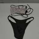 Women 2 Piece Shiny Diamond Crystal Bathing Suit Bikini Sexy Push Up Swimwear for Party Rave Clubwear Black, XS