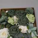 YYHUAWU Artificial Flowers Combo Set Fake Flower Leaf Box with Stems for DIY Wedding Bouquets Centerpieces Arrangements Baby Shower Party Home Decorations (Tiffany Blue & Forest Green)