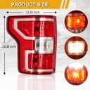 LIDNADY Tail Light Assembly Compatible with Ford F-150 2018 2019 2020 Halogen Type, F150 OE-Style Replacement for JL3Z-13405-H, w/Bulb and Harness, w/o LED, w/o Blind Spot, Left Driver Side