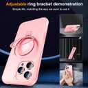 Hocase for iPhone 16 Pro Case 6.3", with Magnetic Ring Stand [Compatible with MagSafe] [Military Grade Protection] Slim Shockproof Translucent Protective Phone Case - Pink
