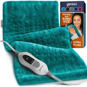 GENIANI XL Heating Pad for Back Pain & Cramps Relief, Auto Shut Off, Machine Washable, Heat Pad, Holiday Gifts for All, Gifts for Women, Gifts for Men, Heat Patch (Viridian Green) (XL 12"x24")