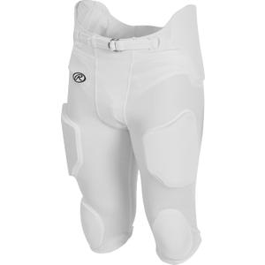 Rawlings Sporting Goods Mens Light Weight Integrated Football Game Pant, White, 2X