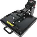 PowerPress Industrial-Quality Digital Sublimation Heat Press Machine for T Shirt, 15x15 Inch, Black