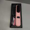 Go Brush Pro 2026, Cordless Hair Straightener Brush, Mini Hair Straightener with 3 Temperature Settings, Portable Hair Straightener Brush with MCH Heating and Ionic & Ceramic Care for Women (Pink)