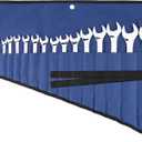 16 Pockets Wrench Roll Organizer, Rolled Tool Pouch Bag with Water Proof Oxford Cloth, Blue