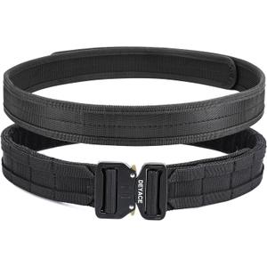 DEYACE Quick Release Battle Belt, 1.75'' Tactical MOLLE Heavy Duty Belt and 1.5'' EDC Inner Belt for Law Enforcement, Shooter (Black)